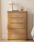 Brandon Modern Natural Wood 5-Drawer Chest