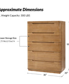 Brandon Modern Natural Wood 5-Drawer Chest