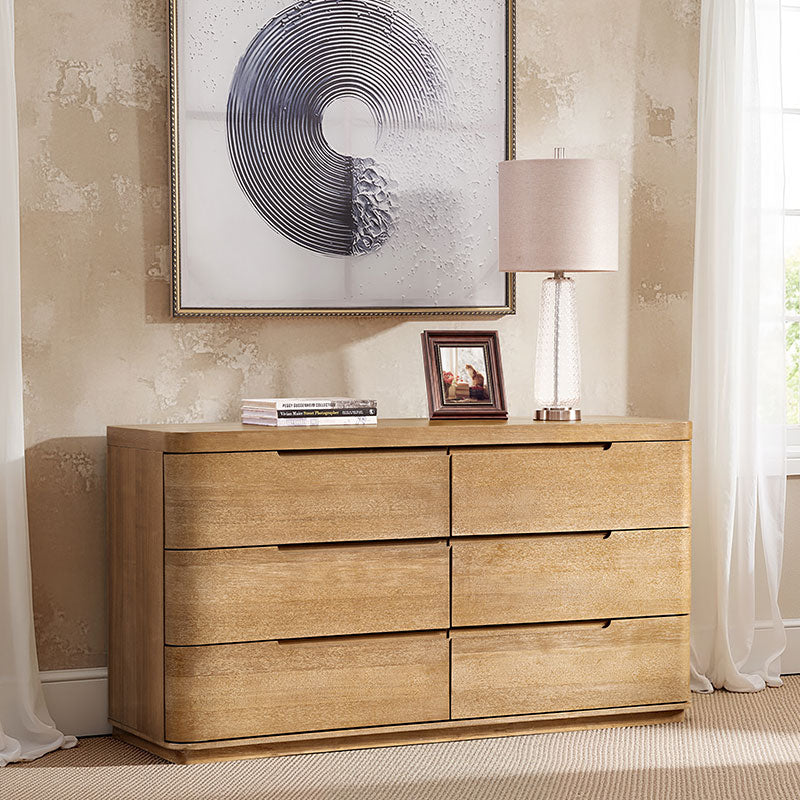 Brandon Modern Rubber Wood 6-Drawer Dresser