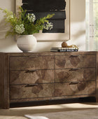 Virel Modern Marquetry 6-Drawer Dresser