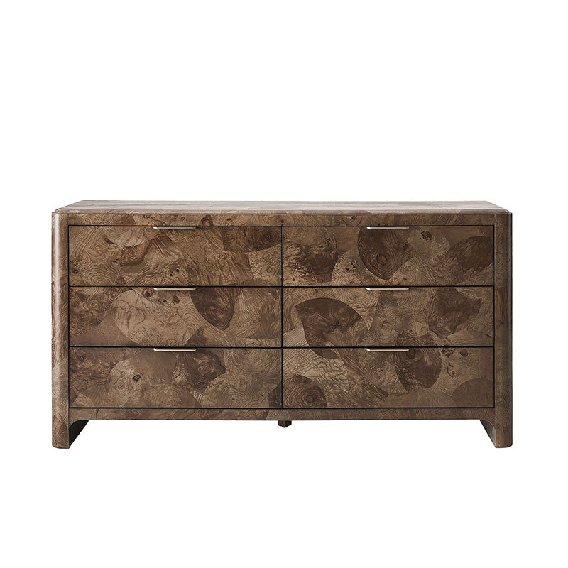 Virel Modern Marquetry 6-Drawer Dresser