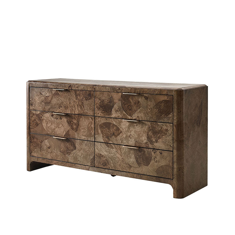 Virel Modern Marquetry 6-Drawer Dresser