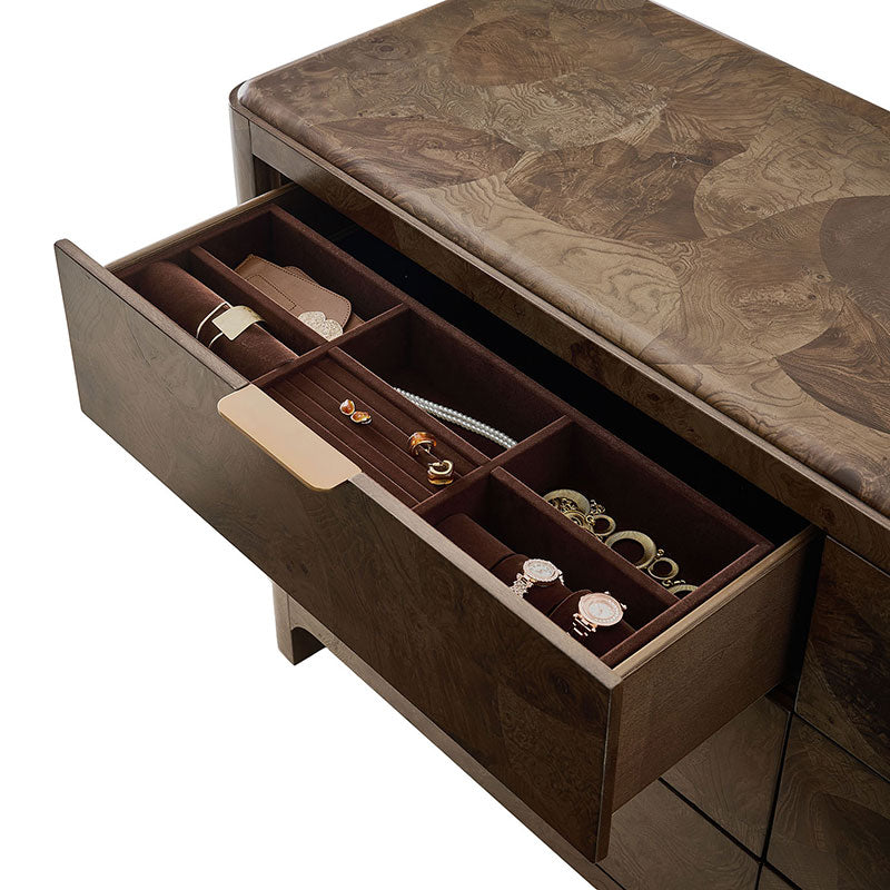 Virel Modern Marquetry 6-Drawer Dresser