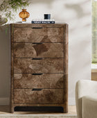 Virel Modern Marquetry 5-Drawer Chest