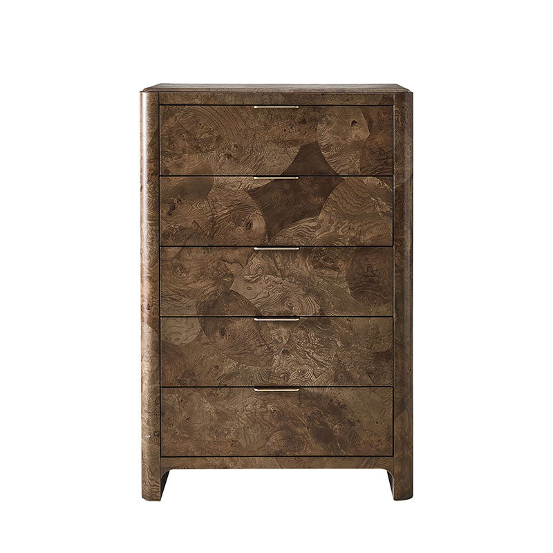 Virel Modern Marquetry 5-Drawer Chest