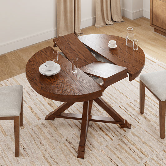 Israel Traditional Extendable Round Dining Table