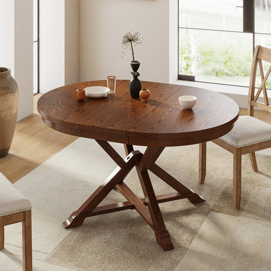 Israel Traditional Extendable Round Dining Table