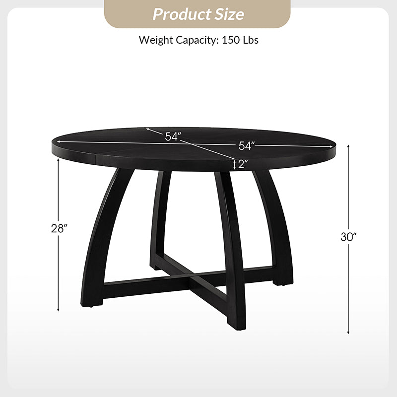 Sherry 54" Solid Wood Round Dining Table