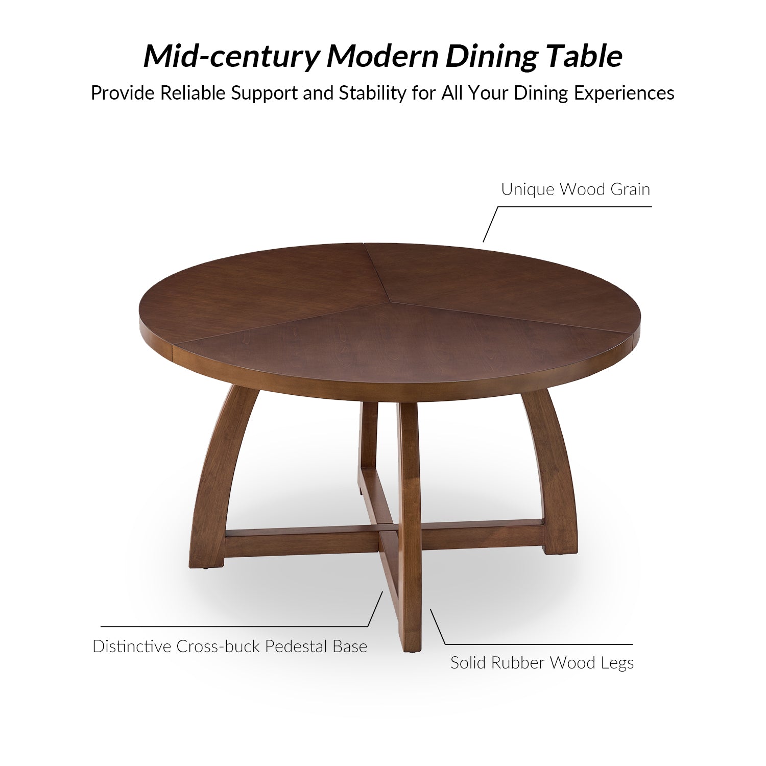 Sherry 54" Solid Wood Round Dining Table