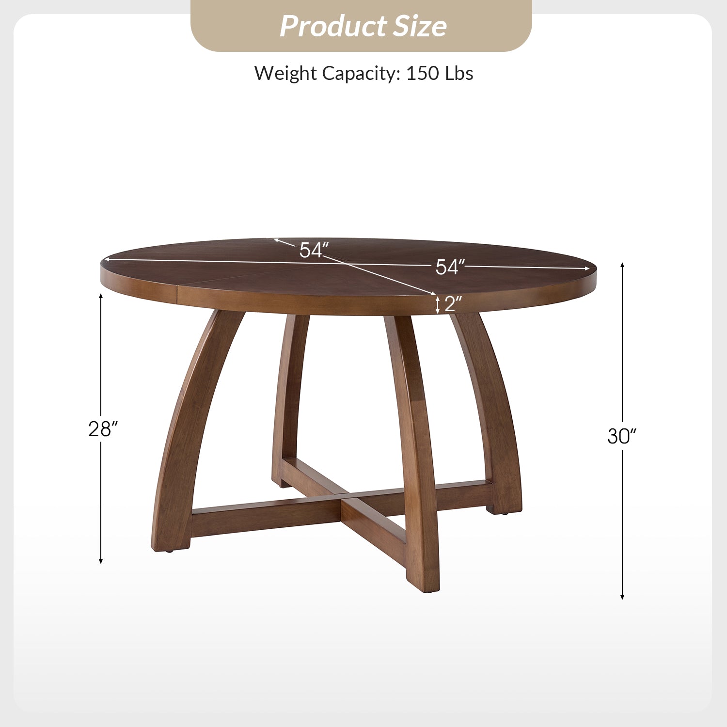 Sherry 54" Solid Wood Round Dining Table