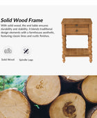 Ira 26" Tall Farmhouse Solid Wood End Table with Built-in Charging Outlets(Optional Types)