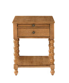 Ira 26" Tall Farmhouse Solid Wood End Table with Built-in Charging Outlets(Optional Types)