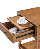 Ira 26" Tall Farmhouse Solid Wood End Table with Built-in Charging Outlets(Optional Types)