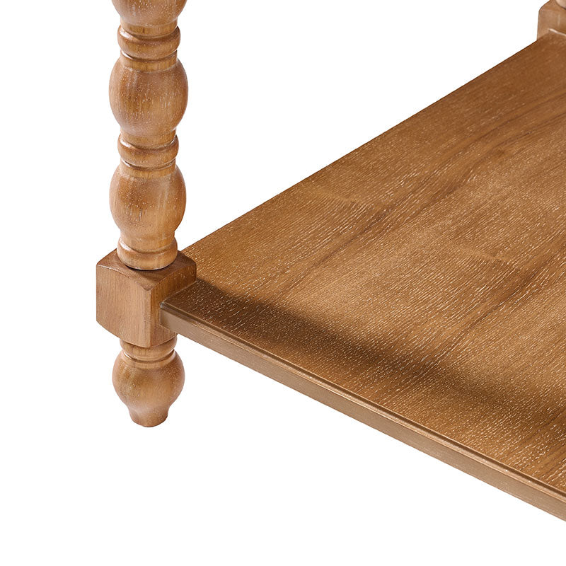 Ira 26" Tall Farmhouse Solid Wood End Table with Built-in Charging Outlets(Optional Types)