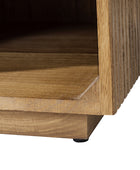 Reeded Modern End Table with Adjustable Shelf & USB Ports(Optional Types)