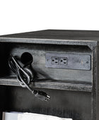 Reeded Modern End Table with Adjustable Shelf & USB Ports(Optional Types)