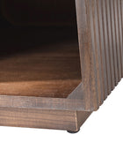 Reeded Modern End Table with Adjustable Shelf & USB Ports(Optional Types)