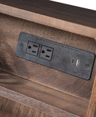 Reeded Modern End Table with Adjustable Shelf & USB Ports(Optional Types)