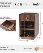 Reeded Modern End Table with Adjustable Shelf & USB Ports(Optional Types)