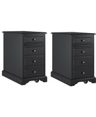 Roque Storage End Table with Hooded Wheels & Built-In Outlets(Optional Types)