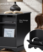 Roque Storage End Table with Hooded Wheels & Built-In Outlets(Optional Types)