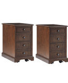 Roque Storage End Table with Hooded Wheels & Built-In Outlets(Optional Types)
