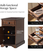 Roque Storage End Table with Hooded Wheels & Built-In Outlets(Optional Types)