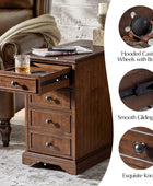 Roque Storage End Table with Hooded Wheels & Built-In Outlets(Optional Types)