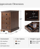 Roque Storage End Table with Hooded Wheels & Built-In Outlets(Optional Types)