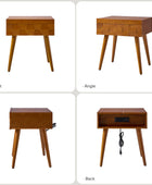 Vivian Mid-century Modern Nightstand with Charging Station(Optional Types)