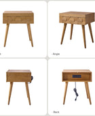 Vivian Mid-century Modern Nightstand with Charging Station(Optional Types)