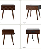 Vivian Mid-century Modern Nightstand with Charging Station(Optional Types)