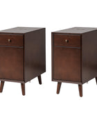 Vira End Table with Storage and Built-in Outlets(Optional Types)