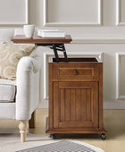 Tianna Farmhouse Lift-Top Storage End Table with Built-in Charge