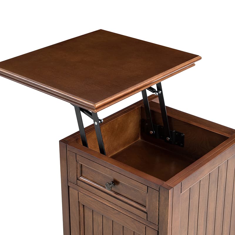 Tianna Farmhouse Lift-Top Storage End Table with Built-in Charge