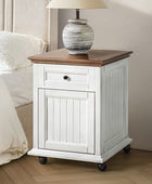 Tianna Farmhouse Lift-Top Storage End Table with Built-in Charge