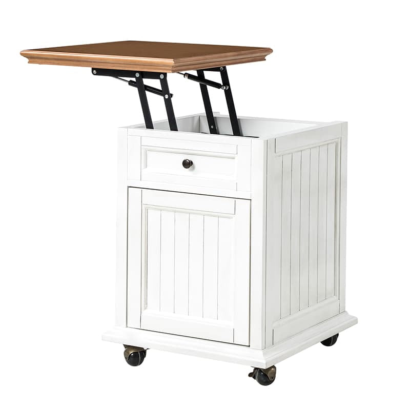 Tianna Farmhouse Lift-Top Storage End Table with Built-in Charge