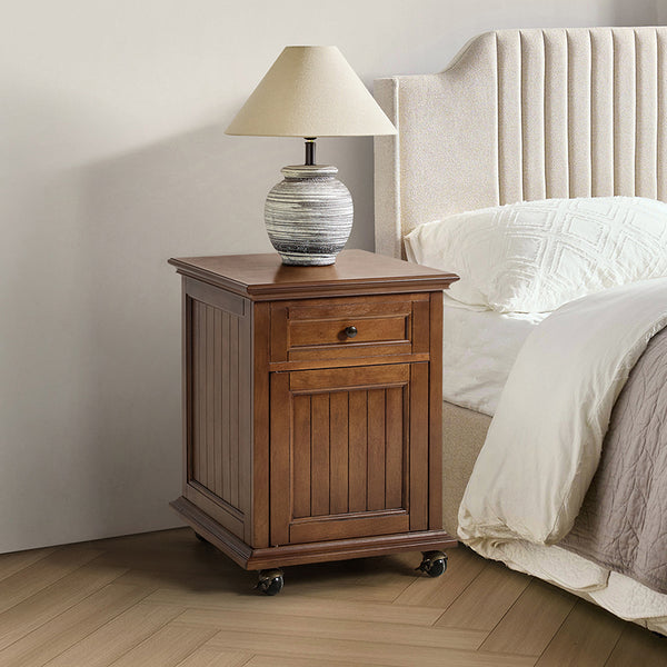 Tianna Farmhouse Lift-Top Storage End Table with Built-in Charge