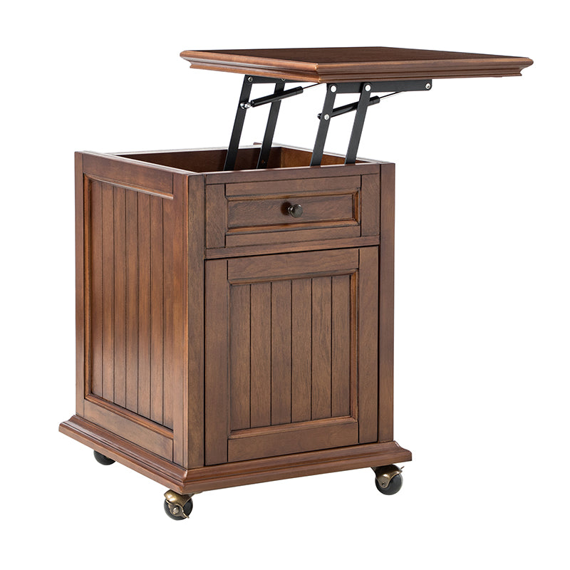 Tianna Farmhouse Lift-Top Storage End Table with Built-in Charge