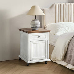 Tianna Farmhouse Lift-Top Storage End Table with Built-in Charge