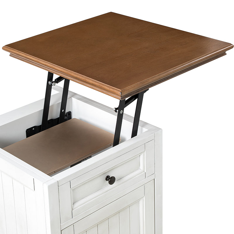 Tianna Farmhouse Lift-Top Storage End Table with Built-in Charge