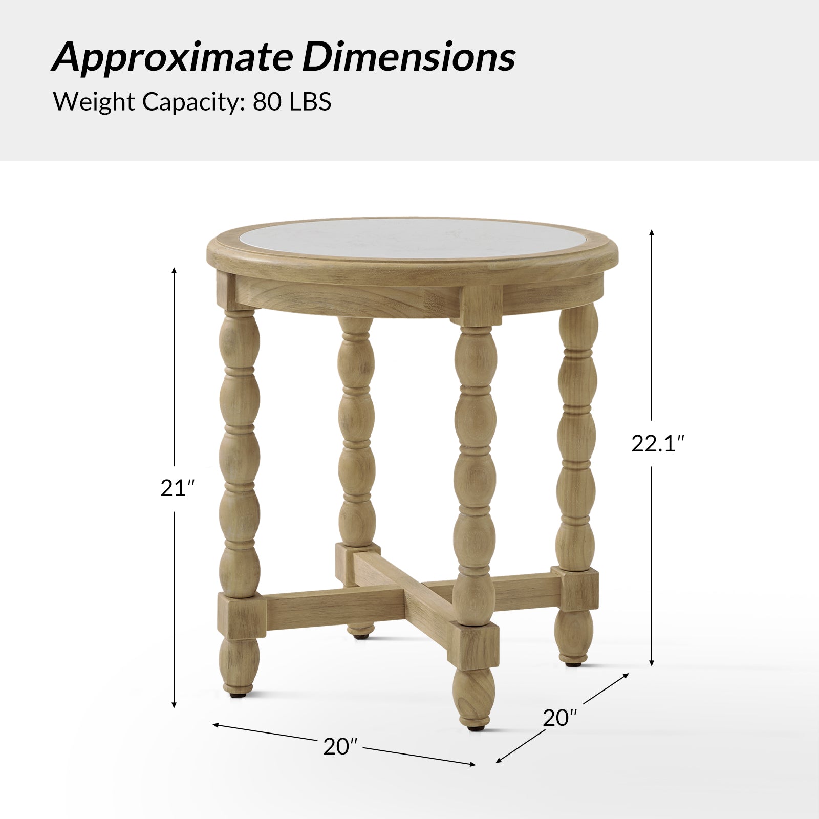 Rafaela Farmhouse Classic Solid Wood End Table