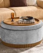 Eon Round Storage Ottoman with Reversible Tray