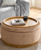 Eon Round Storage Ottoman with Reversible Tray