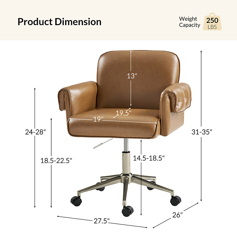 Ernst Modern Fabric Leather Swivel Task Chair
