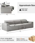 Moussea Modern Chenille Power Reclining Sofa with Sofa Bed Functionality