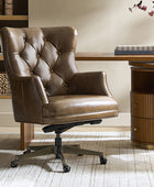 Adrian Hand-Rubbed Oil-Wax Leather Wingback Office Chair