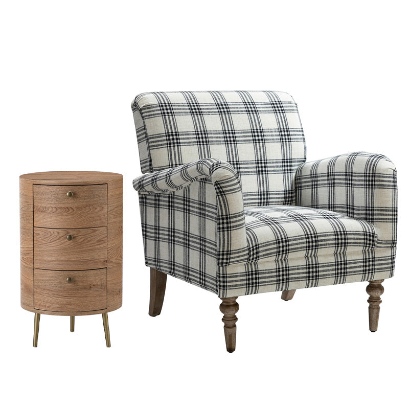 Sadie Upholstered Armchair with End Table,2-Piece Living Room Sets