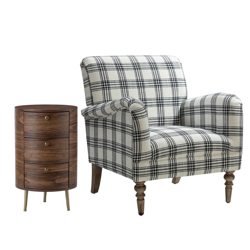 Sadie Upholstered Armchair with End Table,2-Piece Living Room Sets