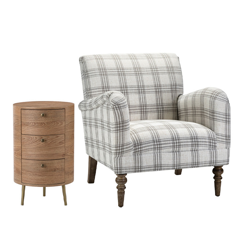 Sadie Upholstered Armchair with End Table,2-Piece Living Room Sets